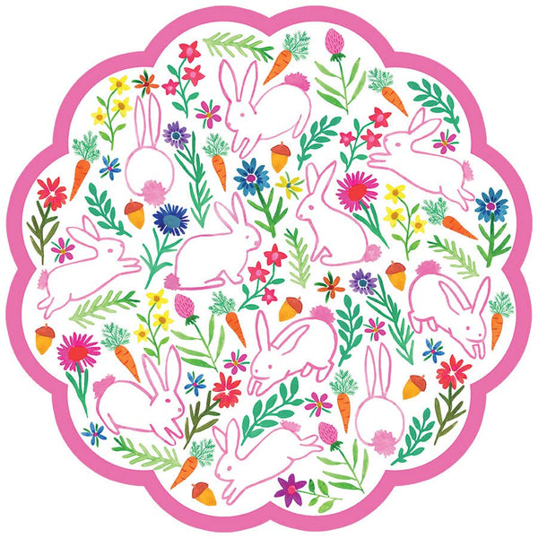 Bunny Garden Scalloped Paper Placemats: Placemat (15" x 15")