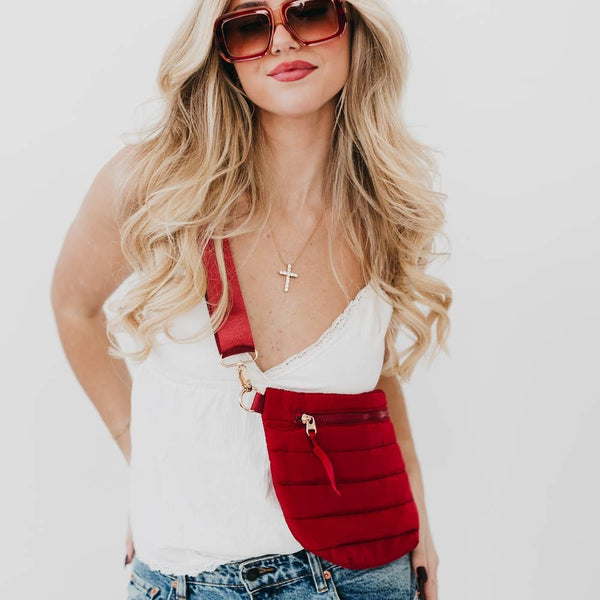 Jolie Puffer Belt Bag Pink Floral