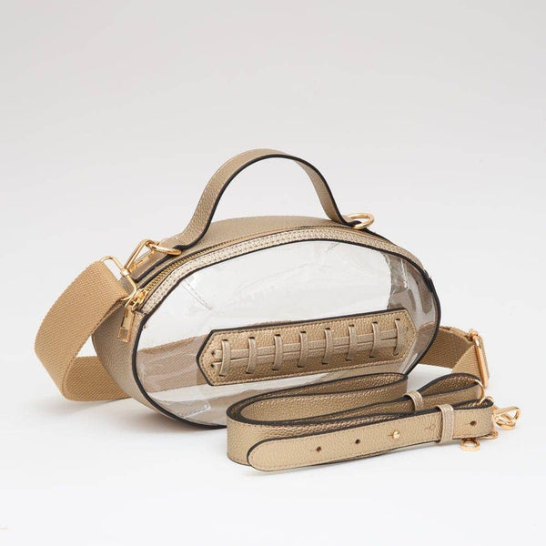 Clear Gameday Football Stitch Detail Crossbody Bag