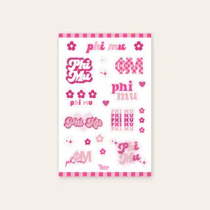 Sorority Decal Sticker Sheets