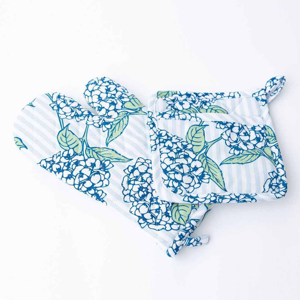 Hydrangea Stem Oven Mitt Set - Thumbnail 3