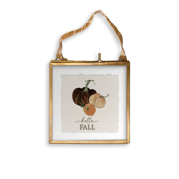 Mocha Pumpkins with Hello Fall: Dishtowel / -