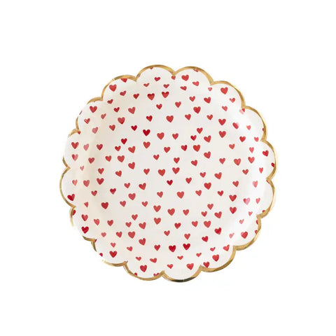 Tiny Red Hearts Paper Plate