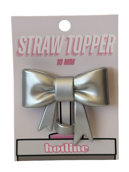 Large Bow Straw Toppers: Mint
