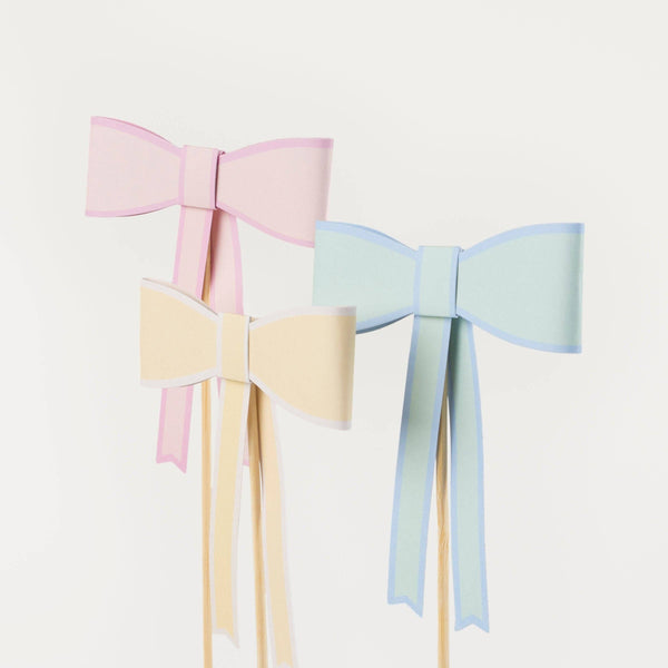 Pastel Bow Cake Toppers
