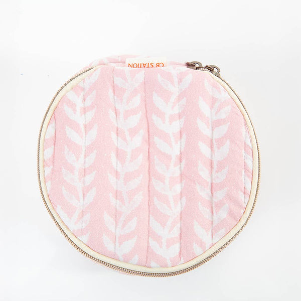 Block Print Circle Case: Powder Pink