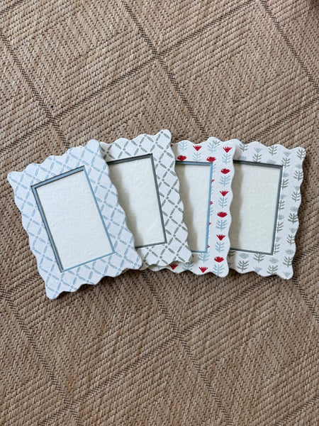 4x6 Block Printed Frame - Croix Blue