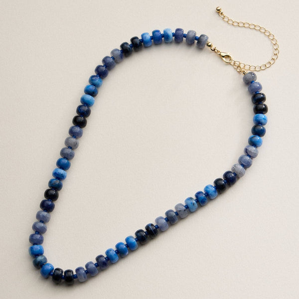 Beaded Necklace: Light Blue