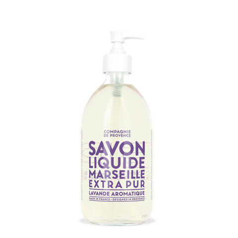 Liquid Marseille Soap Aromatic Lavender 16.7 fl oz Glass