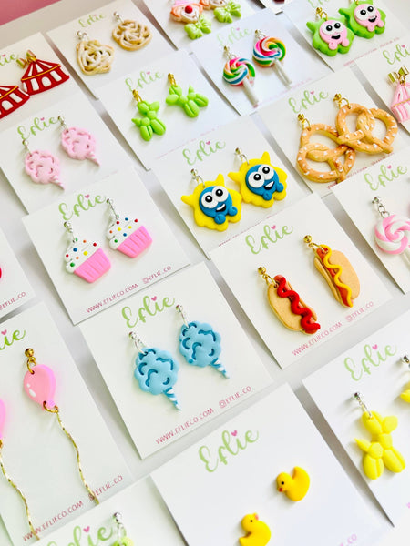 Rainbow Sprinkle Cupcake Stud Earrings for Foodies & Gifts: Studs