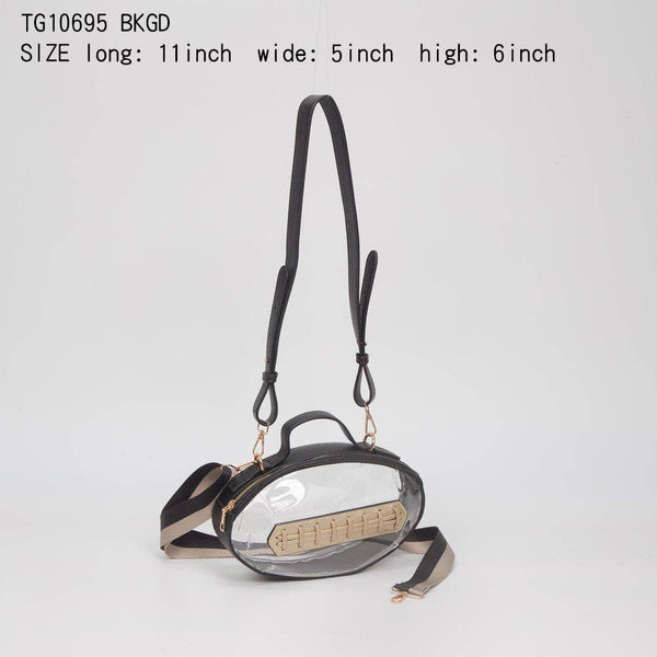 Clear Gameday Football Stitch Detail Crossbody Bag