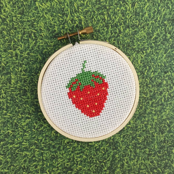 Strawberry Counted Cross Stitch Kit KID FRIENDLY