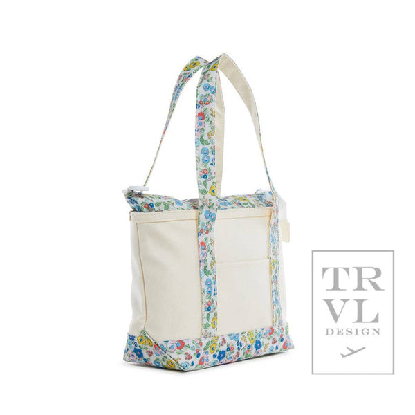 Mini Tote - Coated Canvas Posies Trim