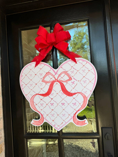 Isabella Heart with Bows Door Hanger