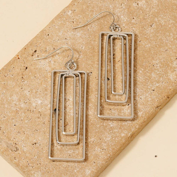 Layered Rectangle Dangle Earrings: RH