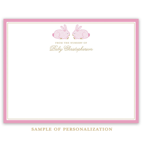 Pink Herend Bunny Stationery Set