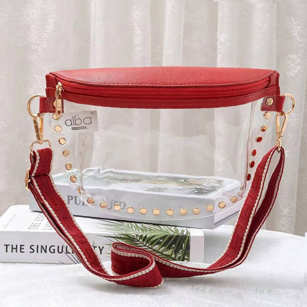 Lorna Clear Gameday Studded Crossbody Bag