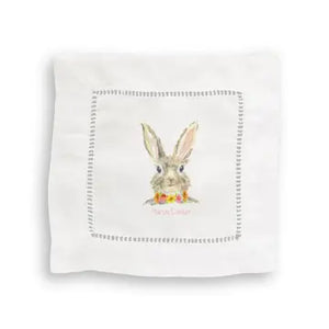 Linen Easter Bunny Cocktail Napkins