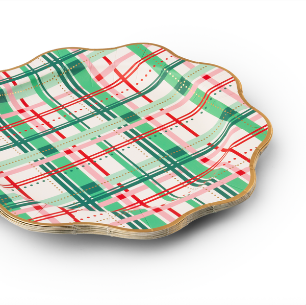 Christmas Plaid Dinner Plates, 11 in. (Set of 8)