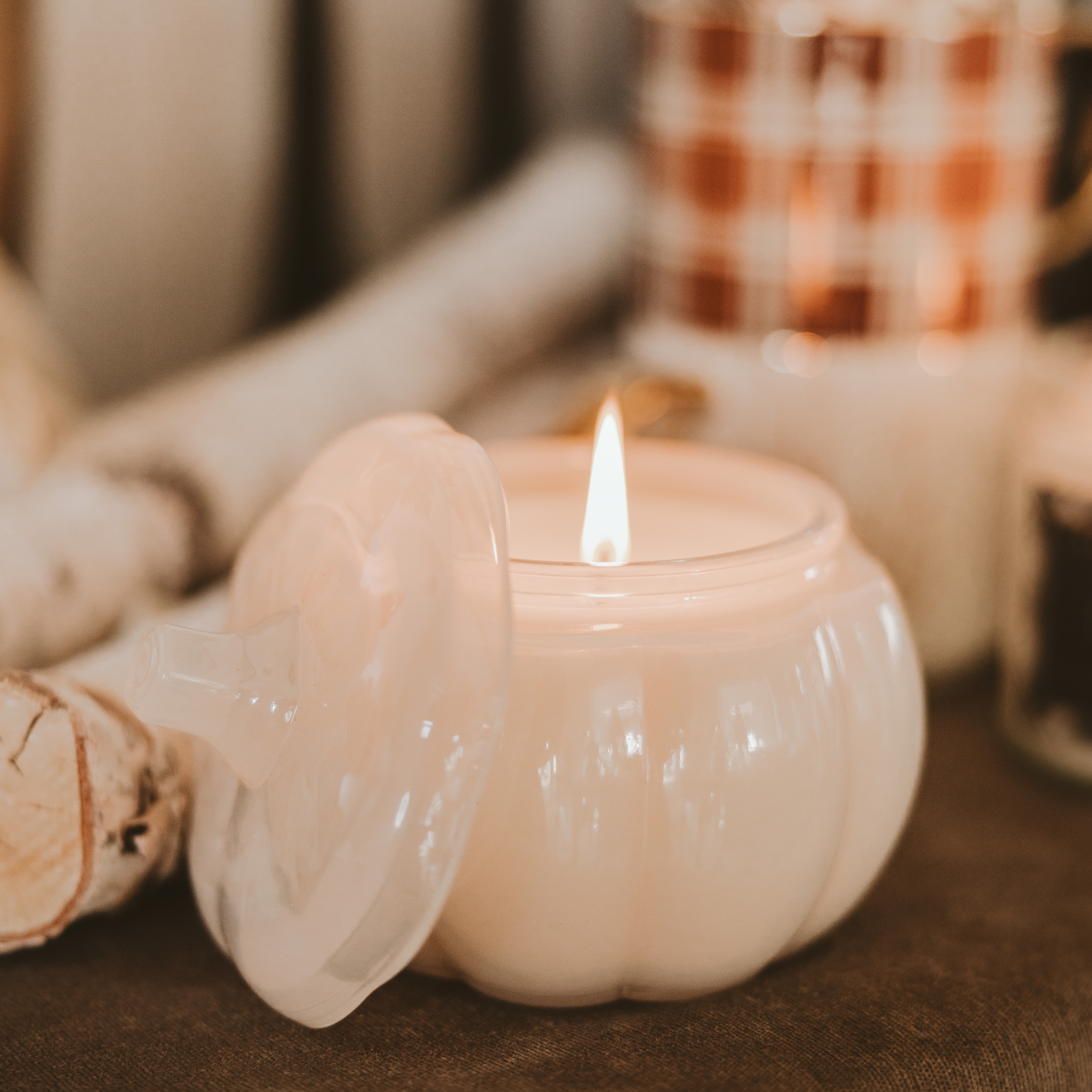 Warm and Cozy Soy Candle - 20oz Pumpkin Jar - Decor