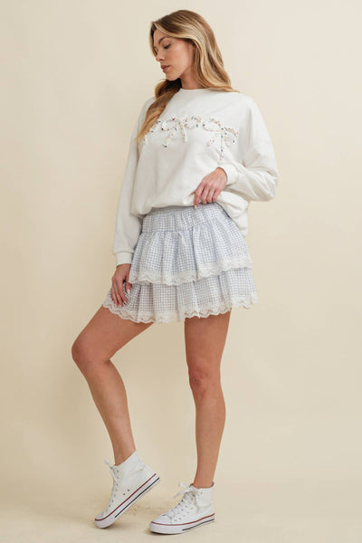 BOW ACCENT PULLOVER TOP
