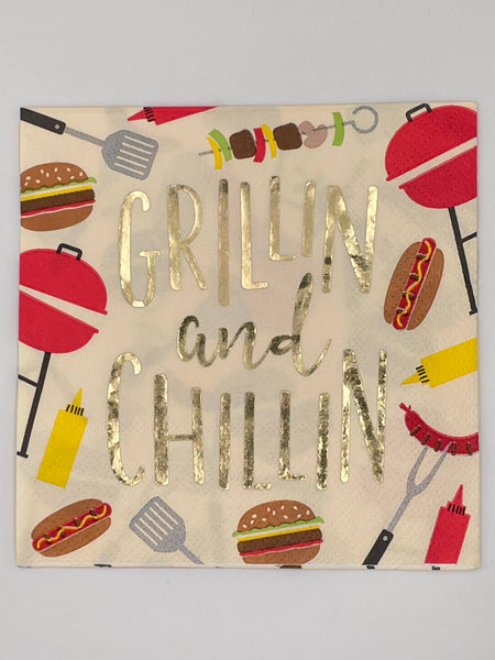 Cocktail Napkins | Grillin and Chillin - Foil - 20ct