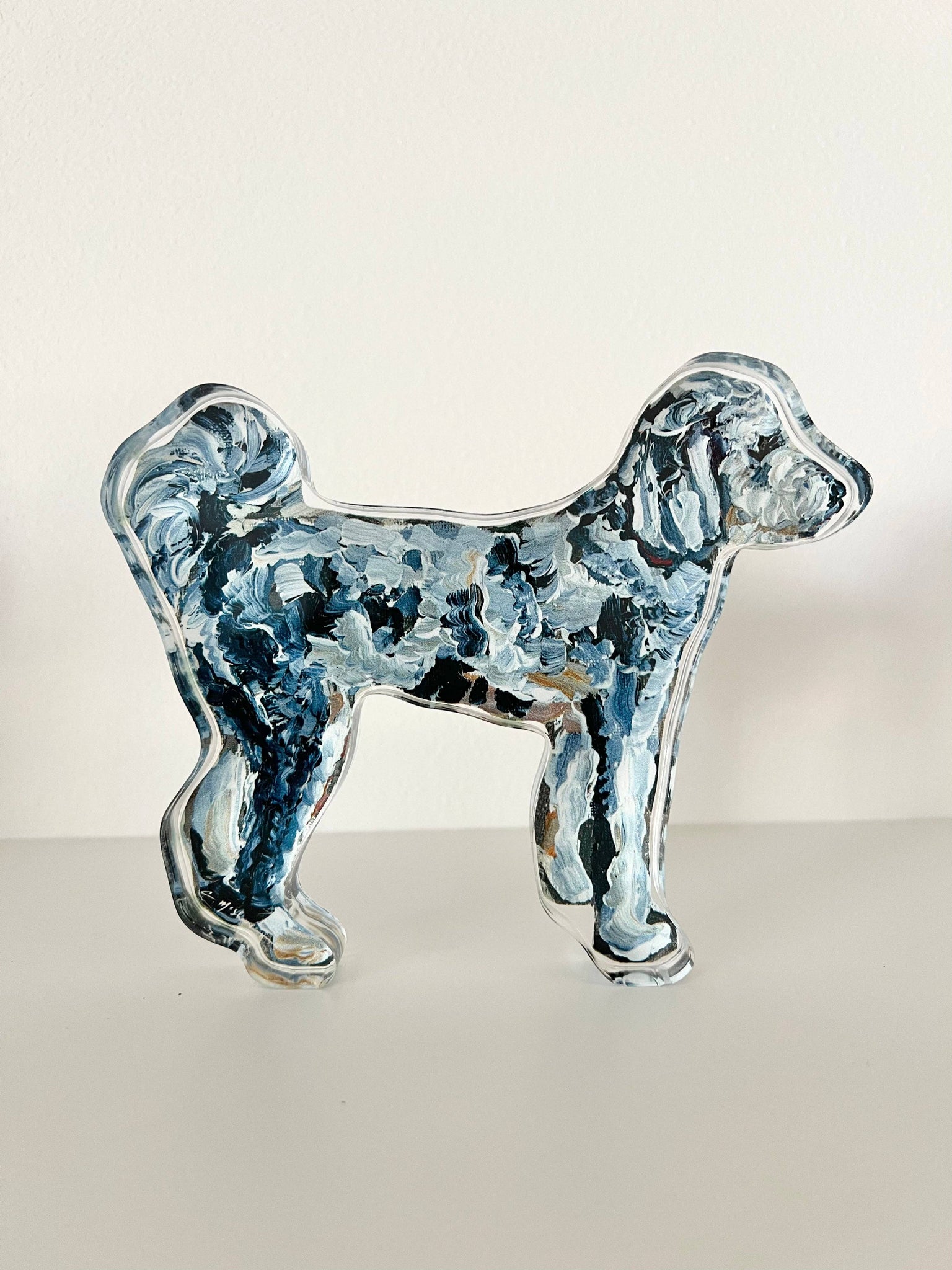 "Aussiedoodle" acrylic shelfie: Small