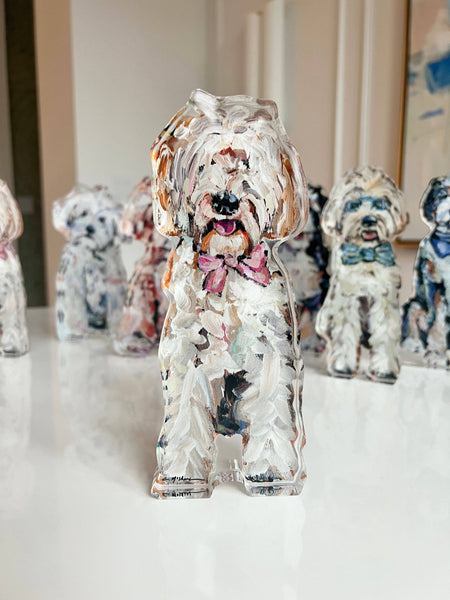 "Doodle Pink Bow" acrylic shelfie: Small