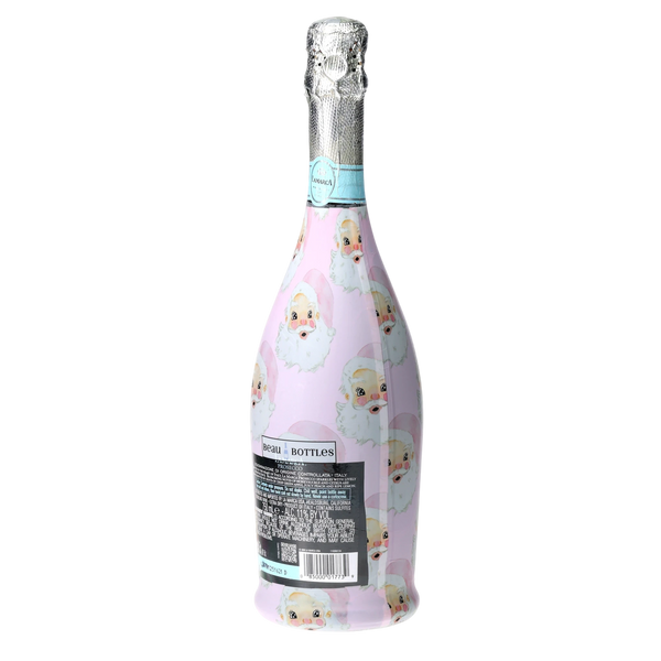 Limited Edition Watercolor Pink Santa Prosecco Bottle Wrap