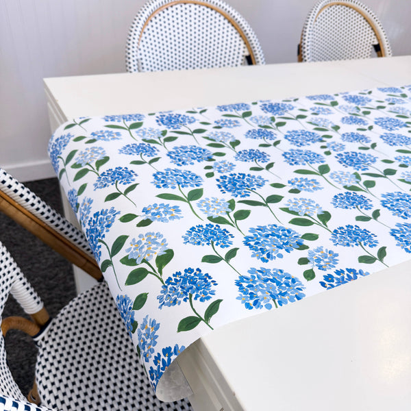 Paper Table Runner | Blue Hydrangeas