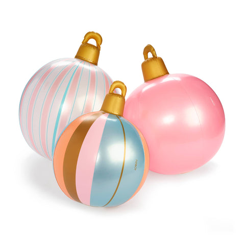 Pink Light Up Christmas Ornament Holiday Balls - 3 Pack