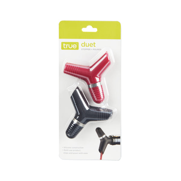 Duet Wine Bottle Pourers & Stoppers - Set of 2