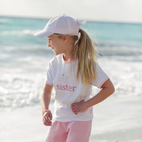Seersucker Bunny Bow Baseball Hat (Baby, Youth): Youth