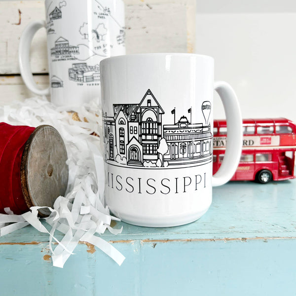 Oxford, Mississippi Mugs: Watercolor