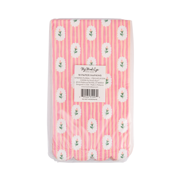 Striped Floral Dinner Napkin