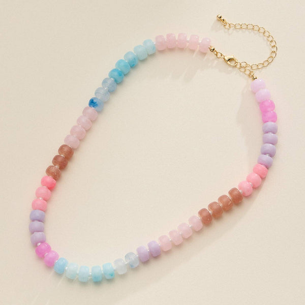 Beaded Necklace: Light Blue