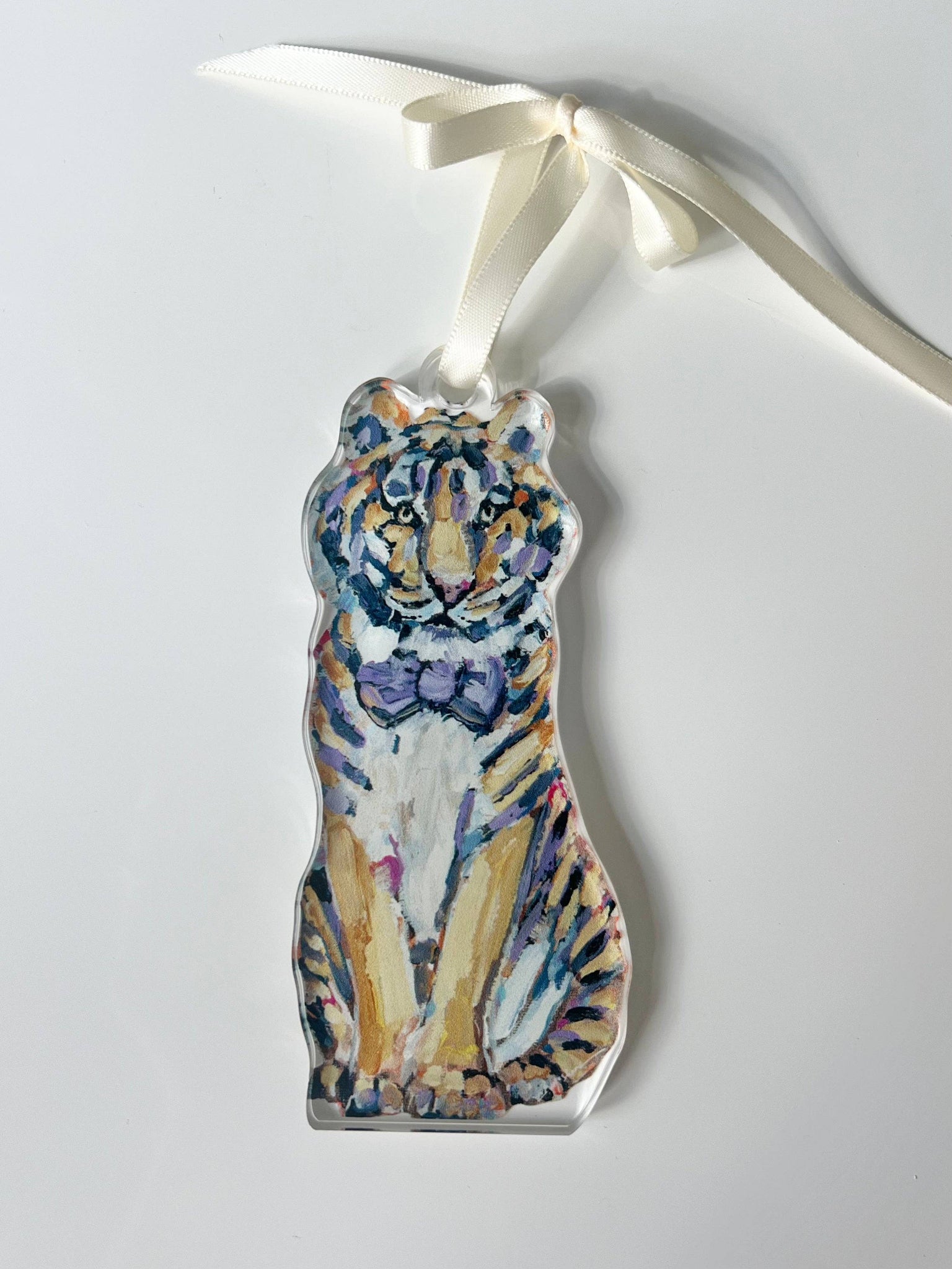 "Tiger Purple & Yellow" ornament