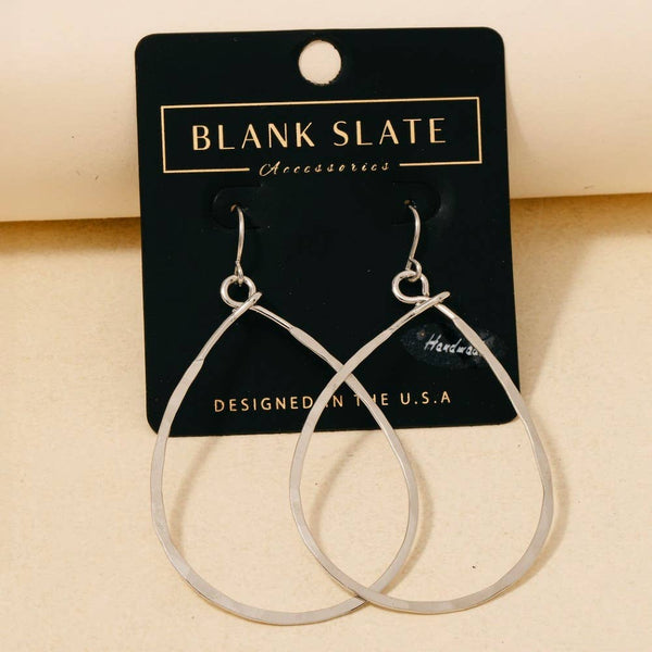 Handmade Thin Teardrop Cutout Earrings