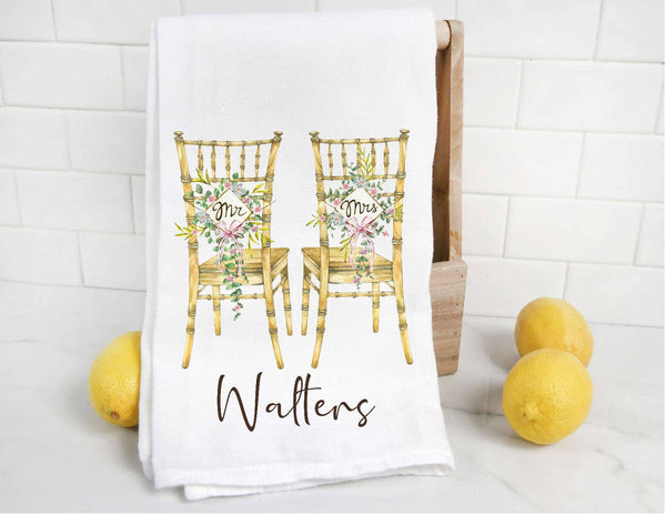 Mr and Mrs Wedding Tea Towel