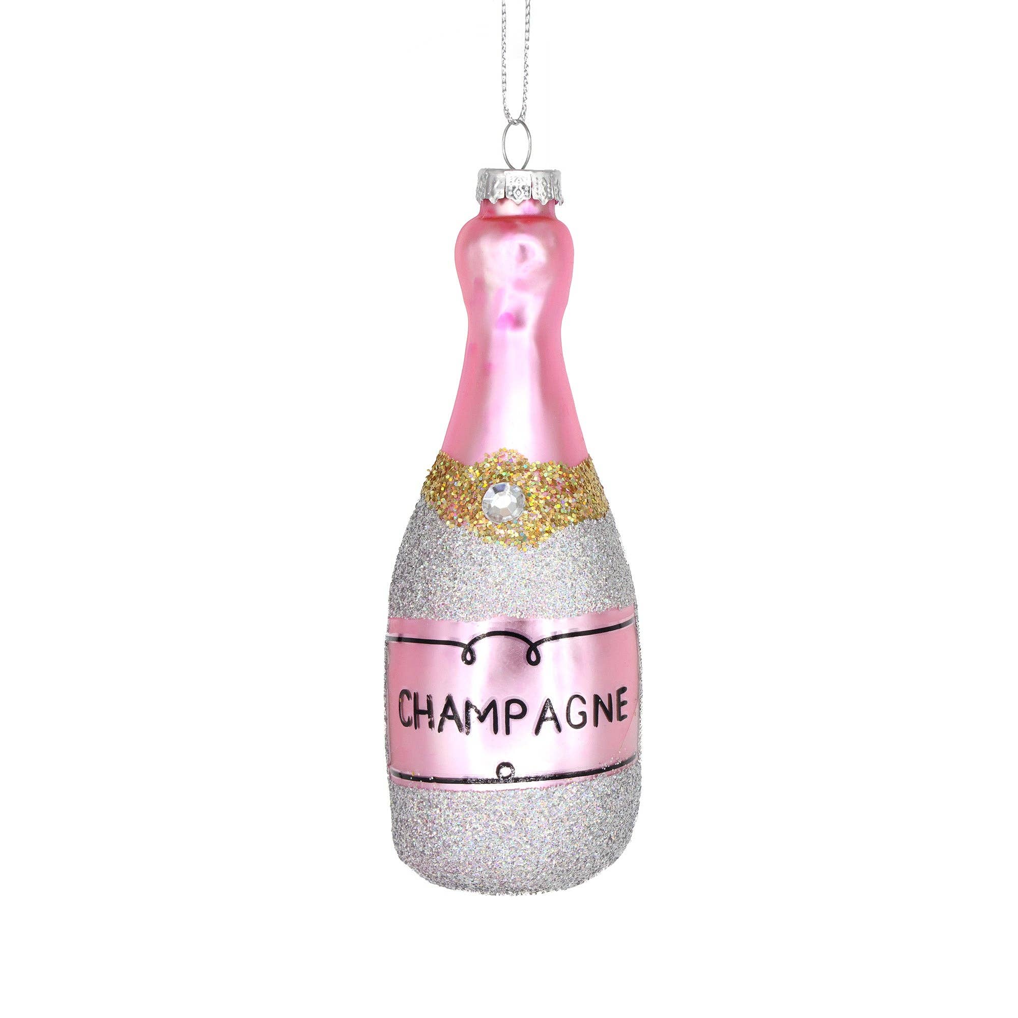 Pink Champagne Ornament
