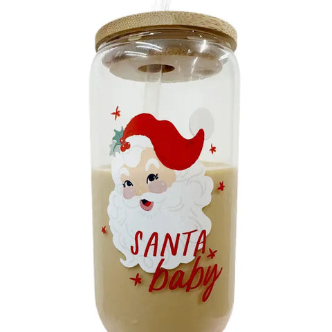 Santa Baby Iced Latte Glass