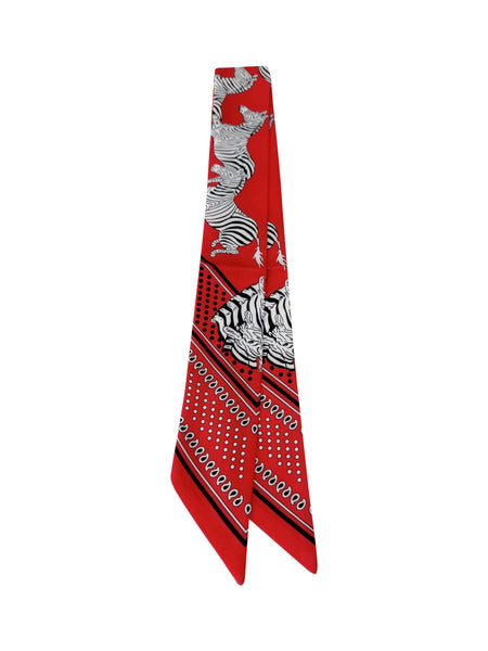 Twilly Satin Gameday Scarf: Crimson Print
