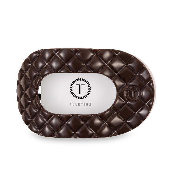 Flat Round Hair Clip | Large | Truly Taupe Quilted