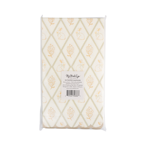 Bunny Grid Scallop Guest Napkin (24ct)