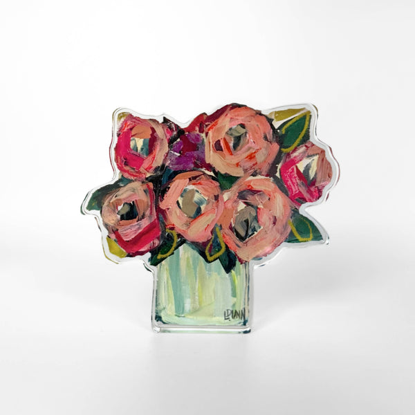 Blush and Blue Acrylic Floral: Bitty