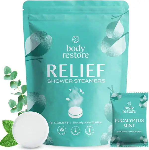 Body Restore Shower Steamers Bombs Bag or Single: 15 Pack Bag Eucalyptus Mint