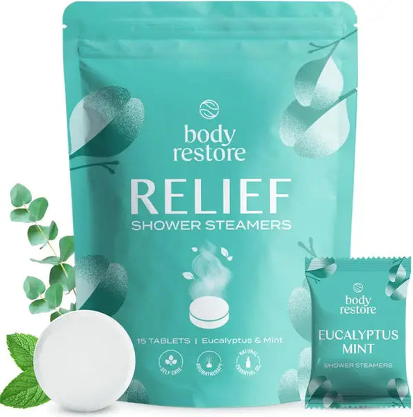 Body Restore Shower Steamers Bombs Bag or Single: 15 Pack Bag Eucalyptus Mint