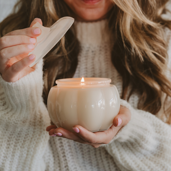 Warm and Cozy Soy Candle - 20oz Pumpkin Jar - Decor