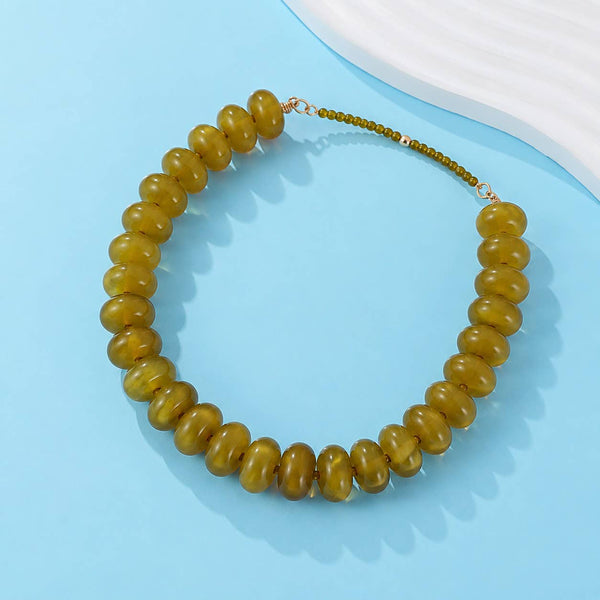 Chunky Beaded Natural Swirl Statement Necklace | 40NK9741: Rose