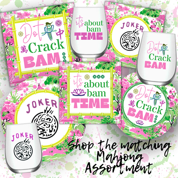Mahjong "It's About Bam Time" 24ct Cocktail Napkins (3 ply)